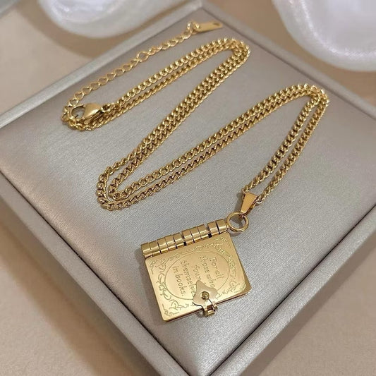 Book Locket Necklace π